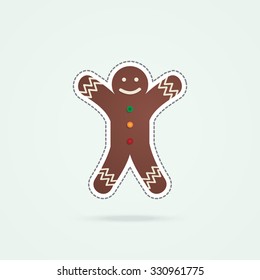 Simple Icon Of Gingerbread Man.