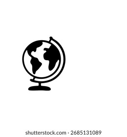 Einfaches Symbol des Globus auf einem Ständer