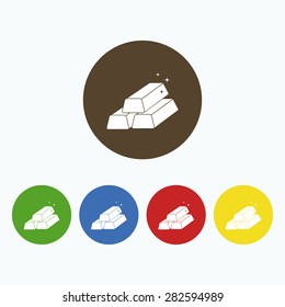 Simple icon of gold bullion.
