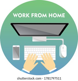 Simple icon gradient for work from home