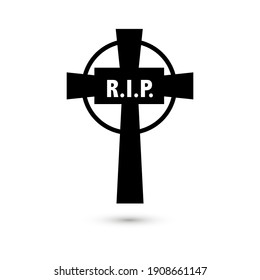 Simple icon grave. Vector stock icon on white