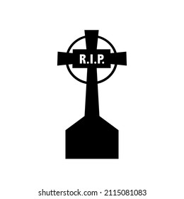 Simple icon grave. Vector stock icon on white background