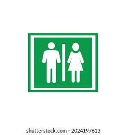 Einfaches Symbol mit grüner Basisfarbe. männlicher und weiblicher Toilettenvektor