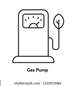 Simple icon Green bio fuel station in outline style on isolated background. From set is ecology and recycle with decorative colorful elements 