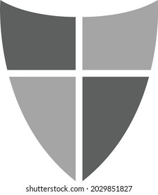 Simple icon of a grey shield