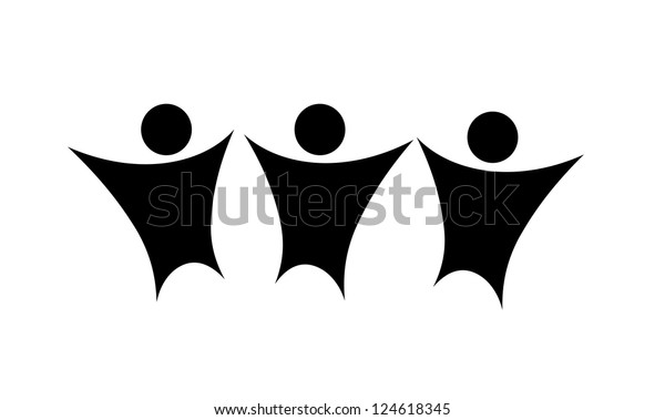 Simple Icon Group People Having Fun Stock Vector (Royalty Free) 124618345