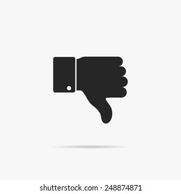 A simple icon hand with thumb down.