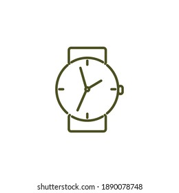 Simple icon of hand watch on white background flat vector illustration