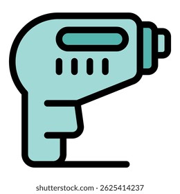 Simple icon of a handheld electric drill, ideal for construction, diy, and home improvement projects