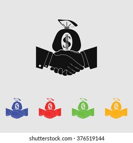 Simple icon of handshake sign.