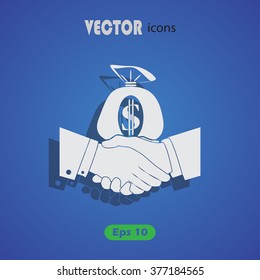 Simple icon of handshake sign.