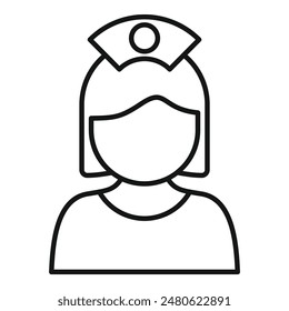 Simple icon of a healthcare worker wearing a traditional nurse's hat