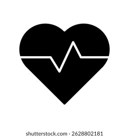 Simple Icon Heartbeat Symbol Representing Health and Medical Concepts