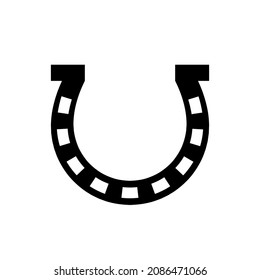 Simple icon horseshoe on white background. Stock vector