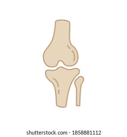 Simple icon of human knee joint. Human knee joint, vector illustration.