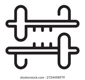 Icono simple que ilustra las herramientas industriales para una medición precisa.
