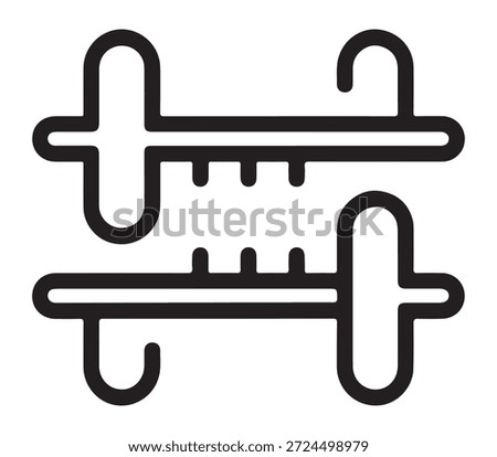 Simple icon illustrating industrial tools for accurate measurement.