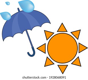 Einfache Ikone nach Regen und Sonne
