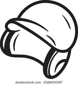simple icon illustration of a baseball helmet