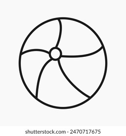 Einfache Ikone-Illustration des Strandballs isoliert auf weißem Hintergrund