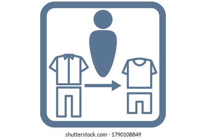 Simple icon illustration of changing clothes
