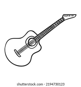 Simple icon or illustration of classic guitar