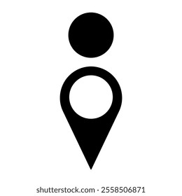 simple icon illustration design template vector silhouette of person pointing map