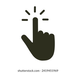 Simple icon illustration of a hand touching