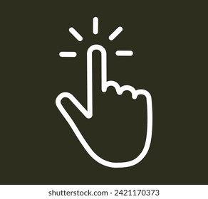 Simple icon illustration of a hand touching