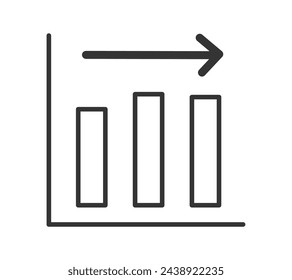 A simple icon illustration of a horizontal trend graph