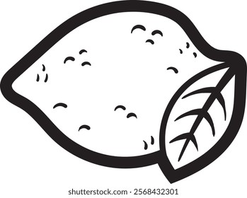 simple icon illustration of lemon fruit