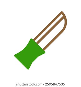 Simple Icon Illustration of a Machete Weapon