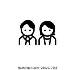 Simple icon illustration of men and women in suits Vector