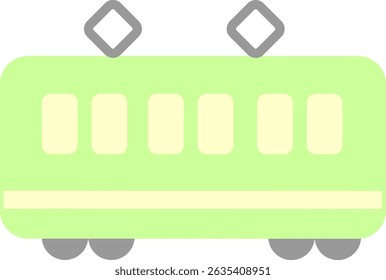 Simple icon illustration of a retro train