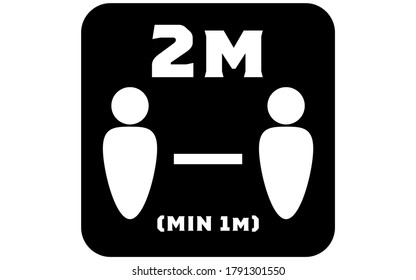 Simple icon illustration of social distance