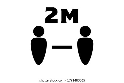 Simple icon illustration of social distance