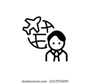 Simple icon illustration vector of overseas dispatch