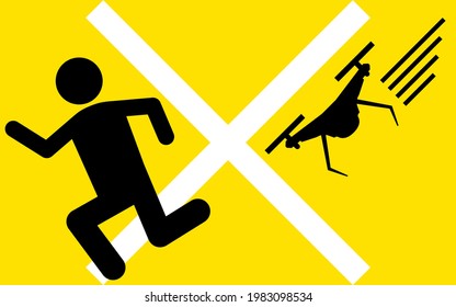Icono simple que indica la legislación sobre aviones no tripulados, prohibición de la delincuencia peligrosa
