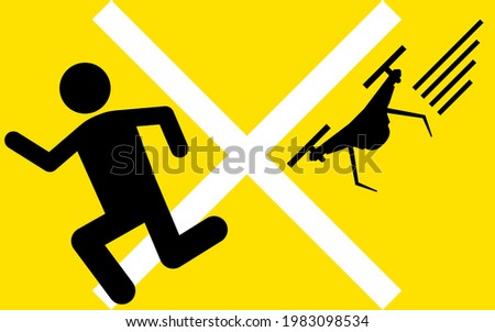 Simple icon indicating drone legislation, prohibition of dangerous delinquency