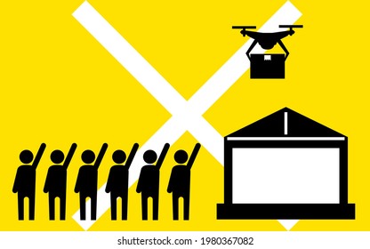 A simple icon indicating drone regulations and no-fly zones at events