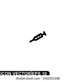 Simple Icon Injection Vector Illustration Design. Outline Style, Black Solid Color.