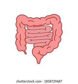 Simple icon of intestines, internal human organs. Intestines vector illustration.