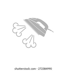 Simple icon iron with steam.