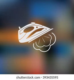 Simple icon iron with steam.