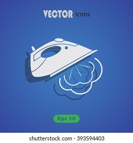 Simple icon iron with steam.