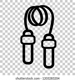 simple icon, jumping or skipping rope at transparent effect background