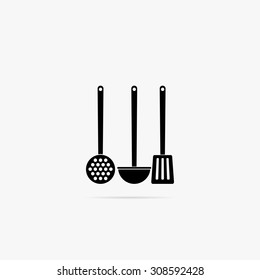 Simple Icon Of Kitchen Utensils.