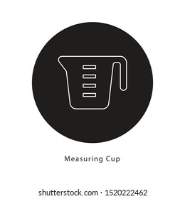 Simple icon of kitchenware measuring cup in flat style. Vector illustration