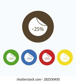 A simple icon labels on a 25% discount.