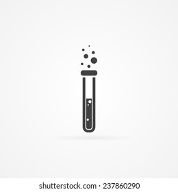 Simple icon of laboratory glass. Shadow and white background.